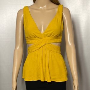 Mustard color cut out top